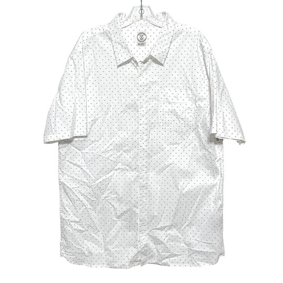 Voyager White Button Down Shirt Mens XL Geometric All Over Print Casual Preppy - Picture 1 of 6
